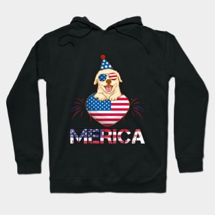 Cute Dog Merica Memorial Day Patriot Hoodie